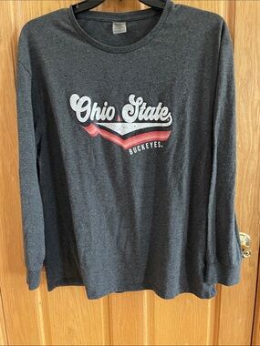 Game Day Couture Dark Heather Gray Ohio State Long Sleeve T-shirt. Size XXL